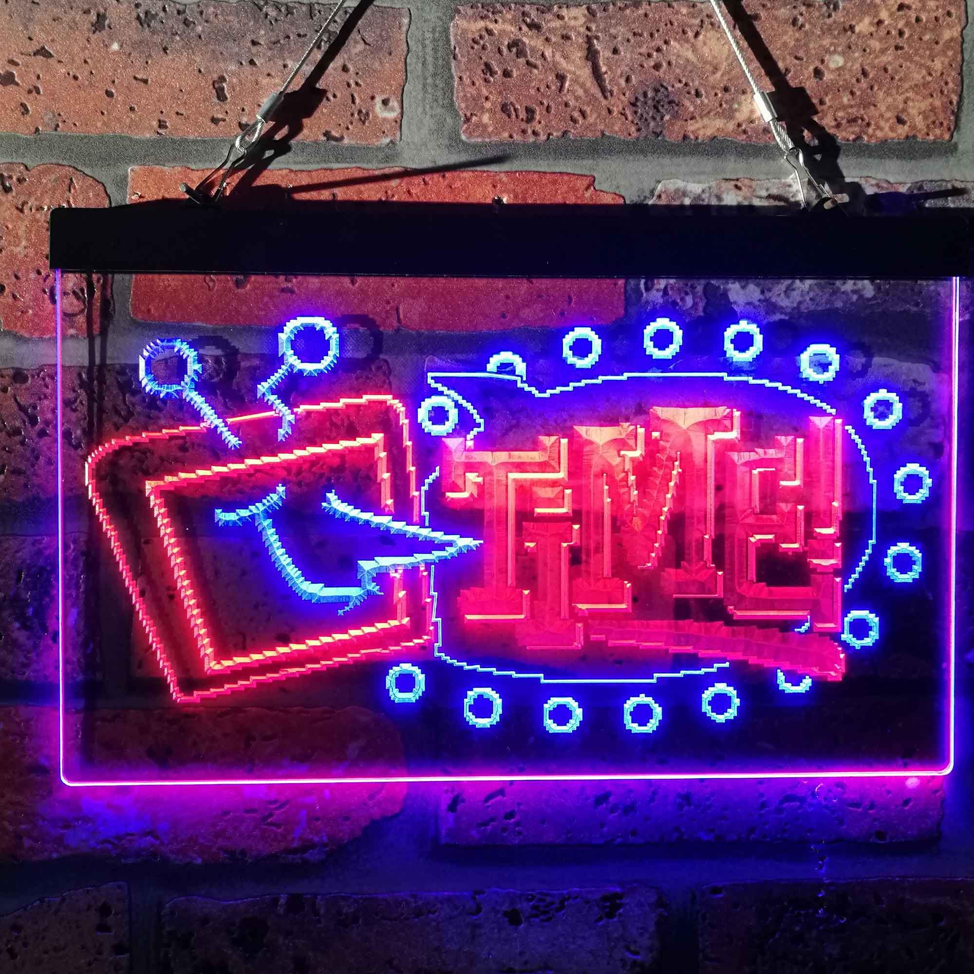 Tenna It's TV Time LED Light Sign, Custom Pixel Art Neon-like Game