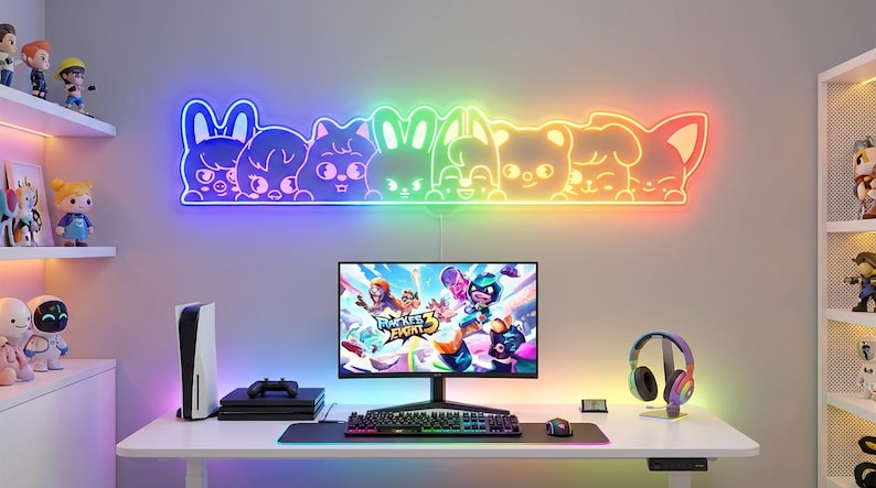 Skzoo Kpop LED Light Sign, Custom Kpop Stray Kids Neon LED Sign, Gift For Her image 2