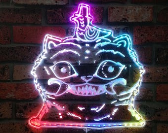 Kpop Demon Hunter Derpy Tiger and Sussie Wall LED Light Sign with Multi Colors, Game Room Gaming LED Sign