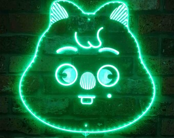 Skzoo Han Quokka Kpop LED Light Sign, Custom Kpop Stray Kids Neon