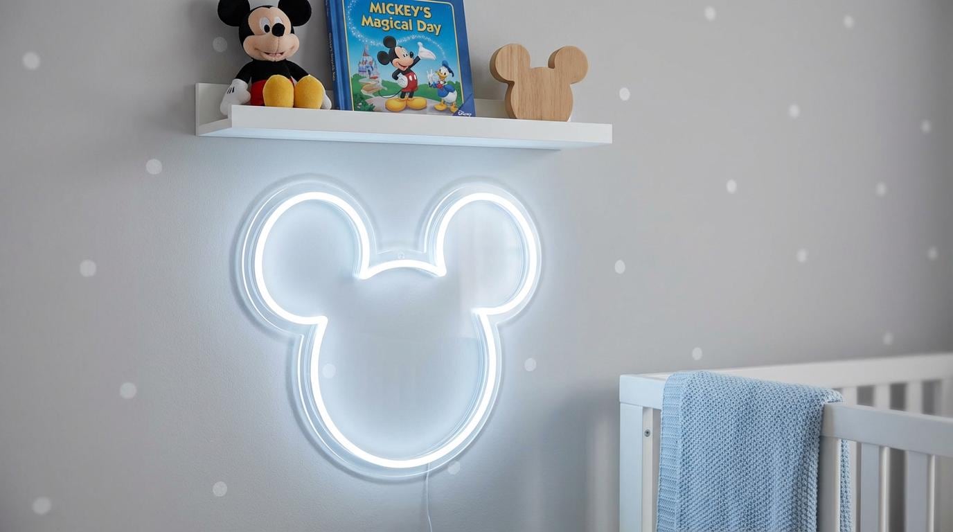 Mickey Mouse LED Light Mirror Sign, Custom Night Light Display