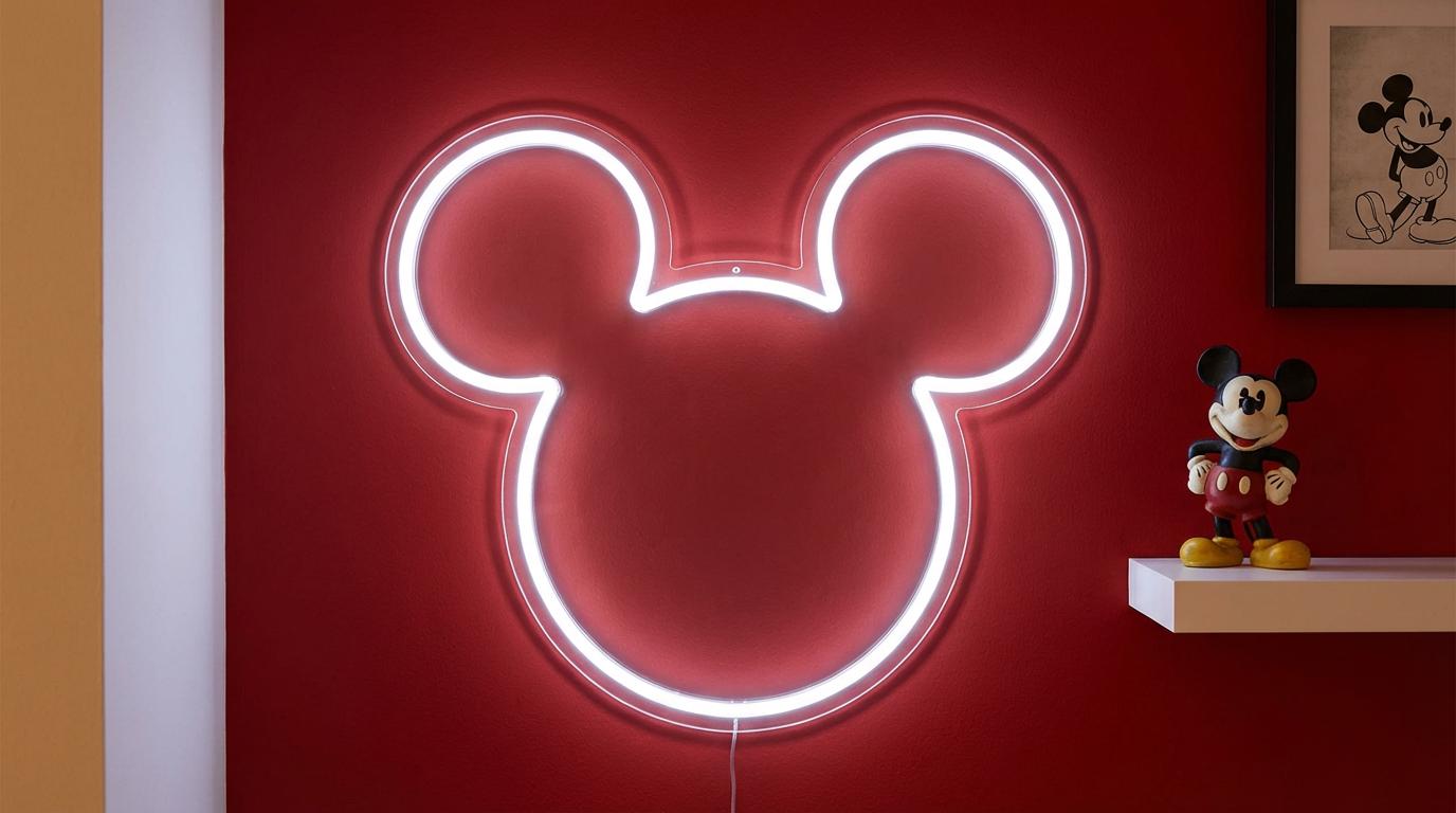 Mickey Mouse LED Light Mirror Sign, Custom Night Light Display