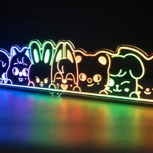 Skzoo Kpop LED Light Sign, Custom Kpop Stray Kids Neon LED Sign, Gift For Her image 3