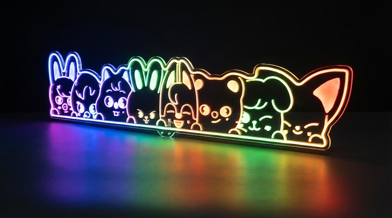 Skzoo Kpop LED Light Sign, Custom Kpop Stray Kids Neon LED Sign, Gift For Her image 3