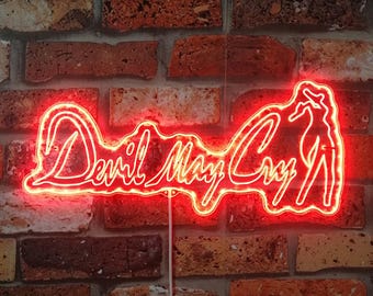 Devil May Cry LED Light Sign, Custom Arcade Room Gaming LED Sign, Display Gift For Game Room