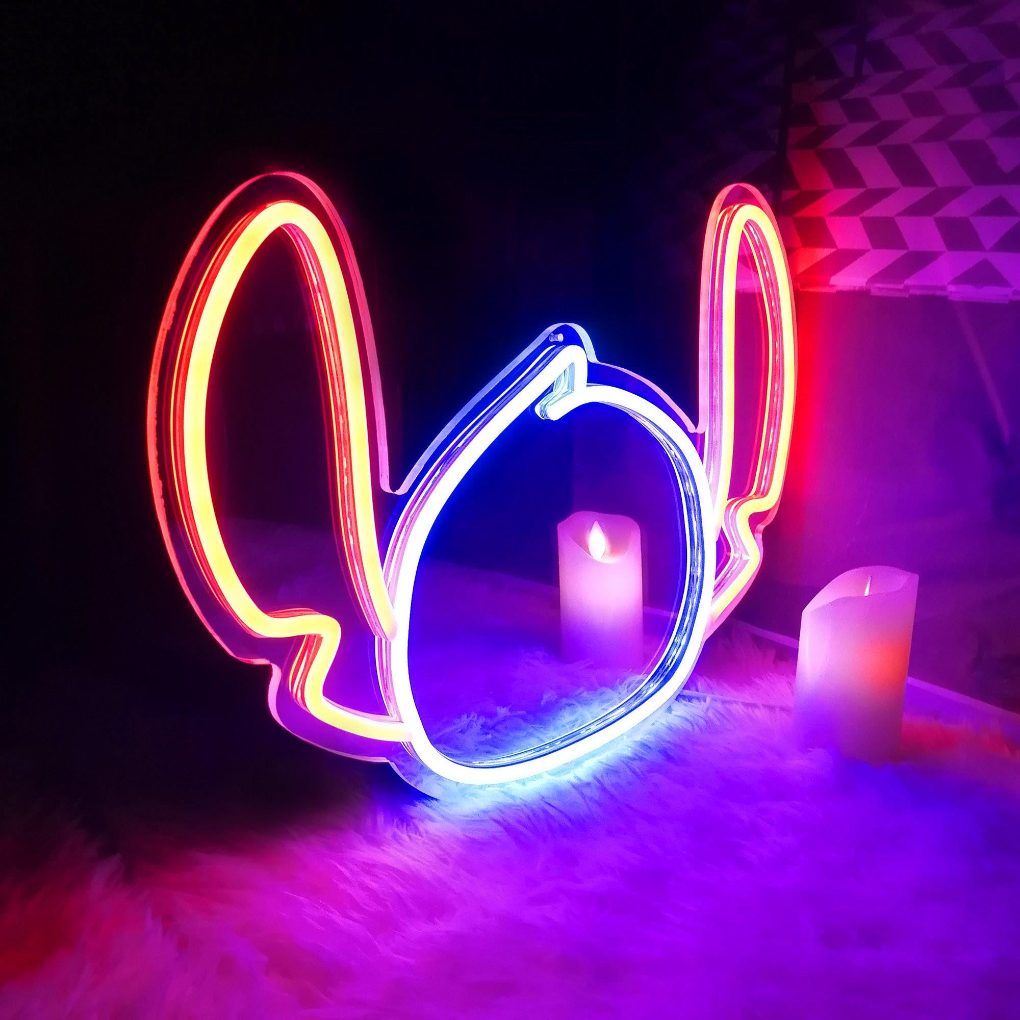 ネオンサイン　スティッチ　LED ライト　ディズニー　かわいい　おしゃれ ネオンサイン スティッチ LED ライト ディズニー かわいい