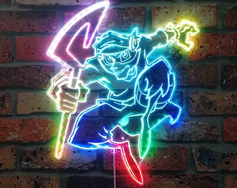 Sly Cooper Wall LED Light Sign with Multi Colors, Game Room Gaming LED Sign