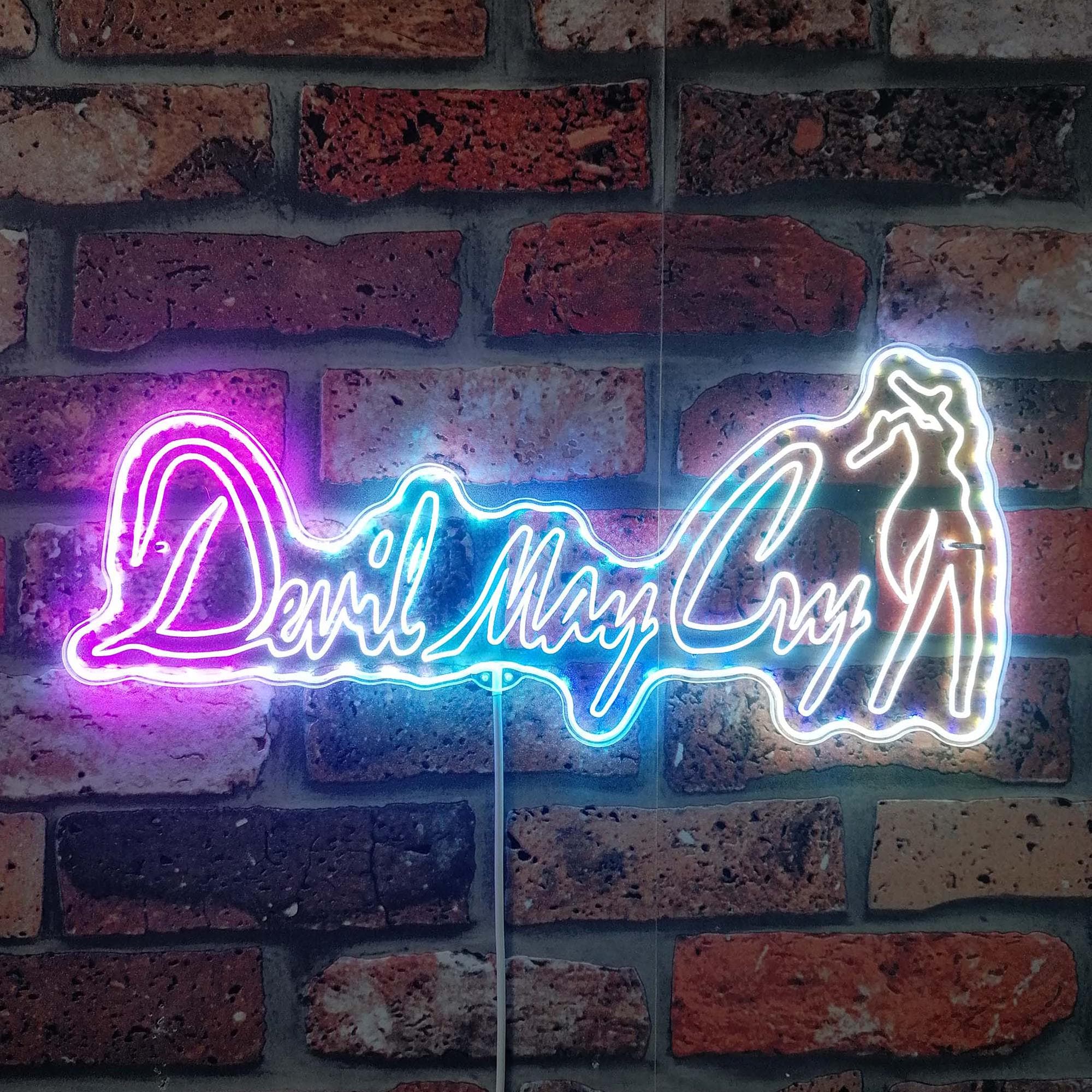 Devil May Cry LED Light Sign, Custom Arcade Room Gaming LED Sign