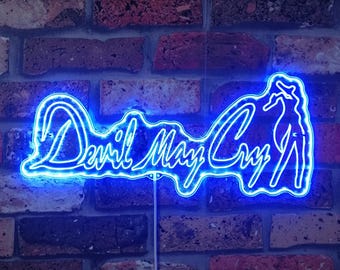 Devil May Cry LED Light Sign, Custom Arcade Room Gaming LED Sign