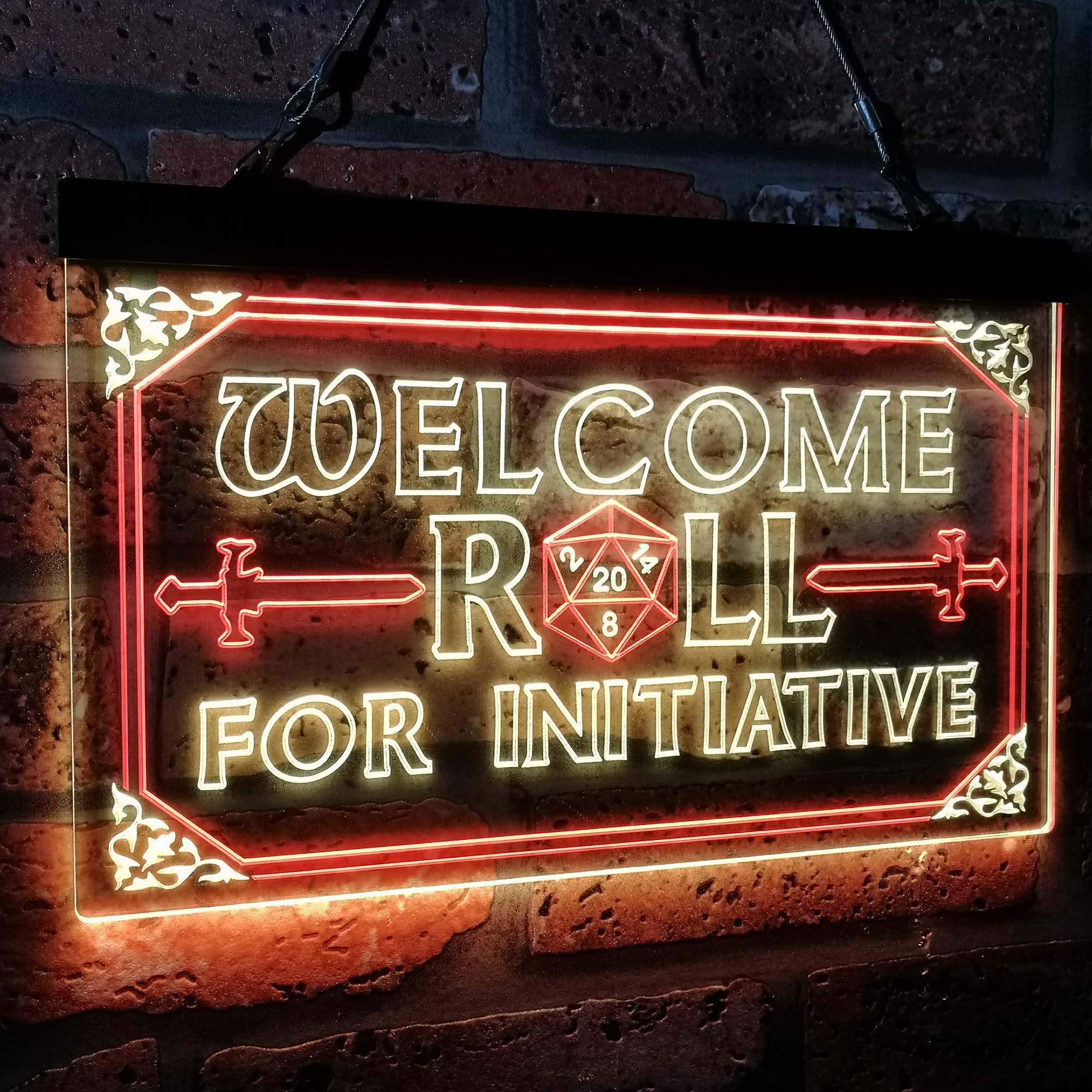Welcome Roll Dungeon Master LED Light Sign, Custom Tabletop RPG Room ...