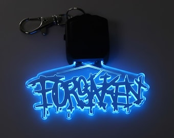 Llavero con luz LED Forsaken, colgante LED personalizado para mochila con gamertag, regalo decorativo para sala de juegos, regalo de Navidad