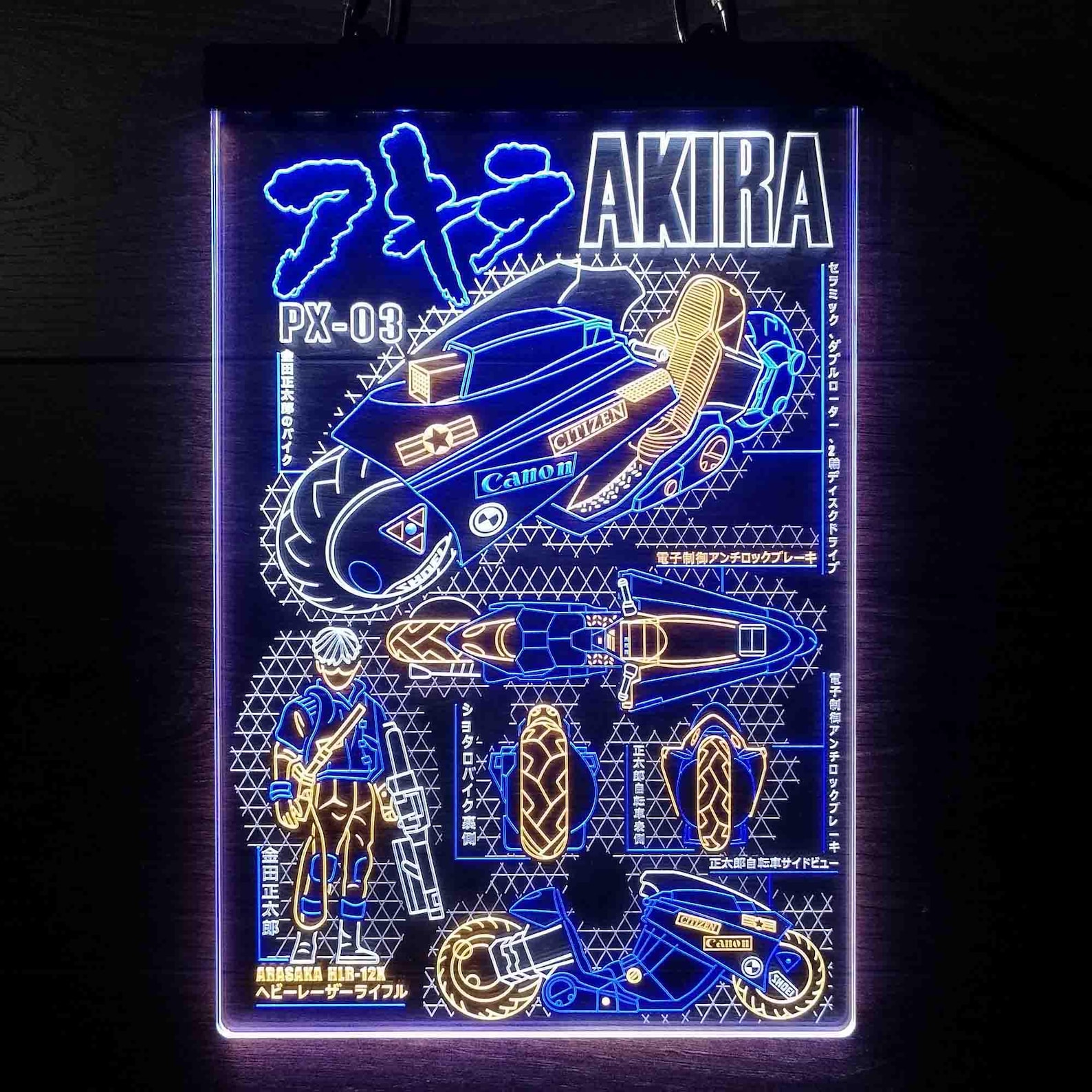 Akira Cyberpunk Bike Neon LED Light Sign, Custom Man Cave Light Sign ...