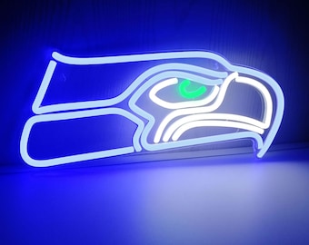 Seattle Seahawks Bar Neon LED Sign, Custom Sport Bar Light, Wall Sign For Pub Man Cave