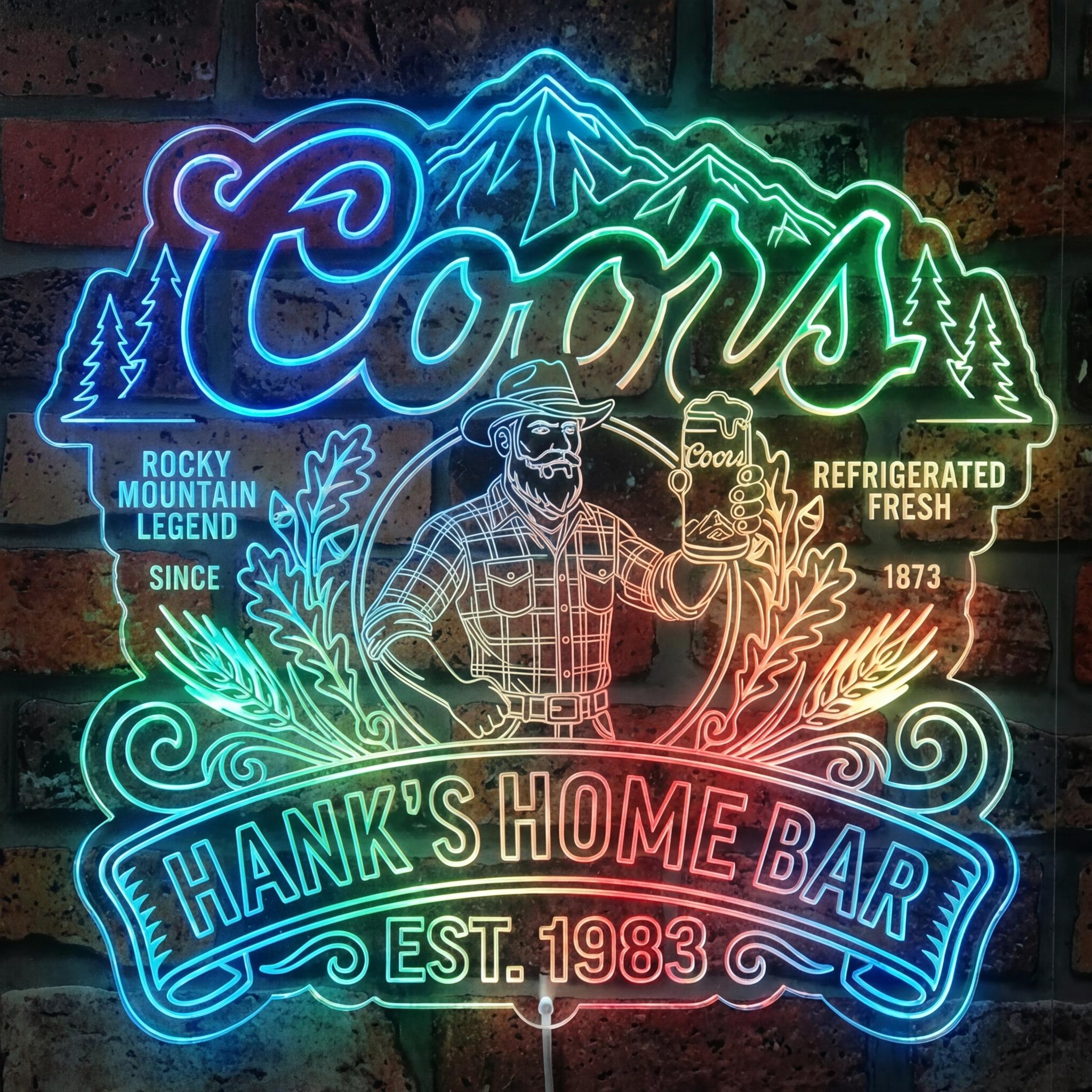 Personalized Coors Beer LED Light Sign With Multi Colors, Home Bar LED ...