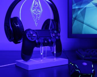 Dragon Gaming Controller Stand, LED Light Headphone Stand, Gifts for Gamer