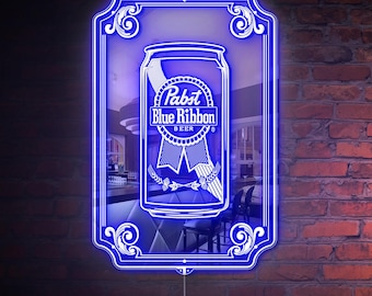 Pabst Blue Ribbon Neon Sign, Pabst Blue Ribbon Logo Sign, Pabst