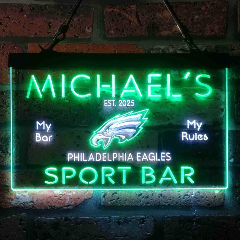 PersonalizedEaglesLED Light Sign, Custom Name Neon Sign Gift For Home bar Sport bar, Home bar Sport bar Plaque