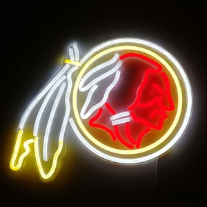 Washington Football Team Bar Neon LED Sign, Custom Sport Bar Light, Wall Sign For Pub Man Cave
