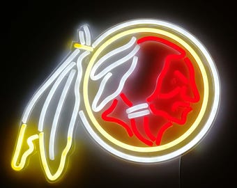 Washington Football Team Bar Neon LED Sign, Custom Sport Bar Light, Wall Sign For Pub Man Cave