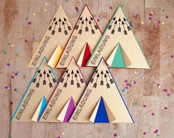 Kit de invitación para tipi para fiestas de cumpleaños infantiles | Kit para armar por correo | No requiere impresora