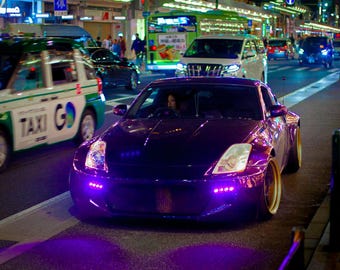 Nissan 350Z Neon Night Canvas Print