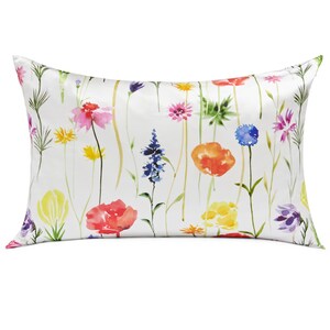 VeraBliss 100% zijden kussensloop voor haar en huid (niet-satijn) - pure zijde, patroon + Oxford-ruche, verkoelende zachte hoezen (standaard/queen) (1 verpakking)