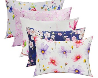 Floral Print 100% Silk Pillowcase -Superior to Satin, (Standard/Queen Size) -Gift Boxed! -Mother's Day Gift!