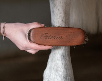 Personalized horse root brush with free engraving | Custom word + symbol | Gift for riders, horse girls, Icelandic horses, horses, ponies