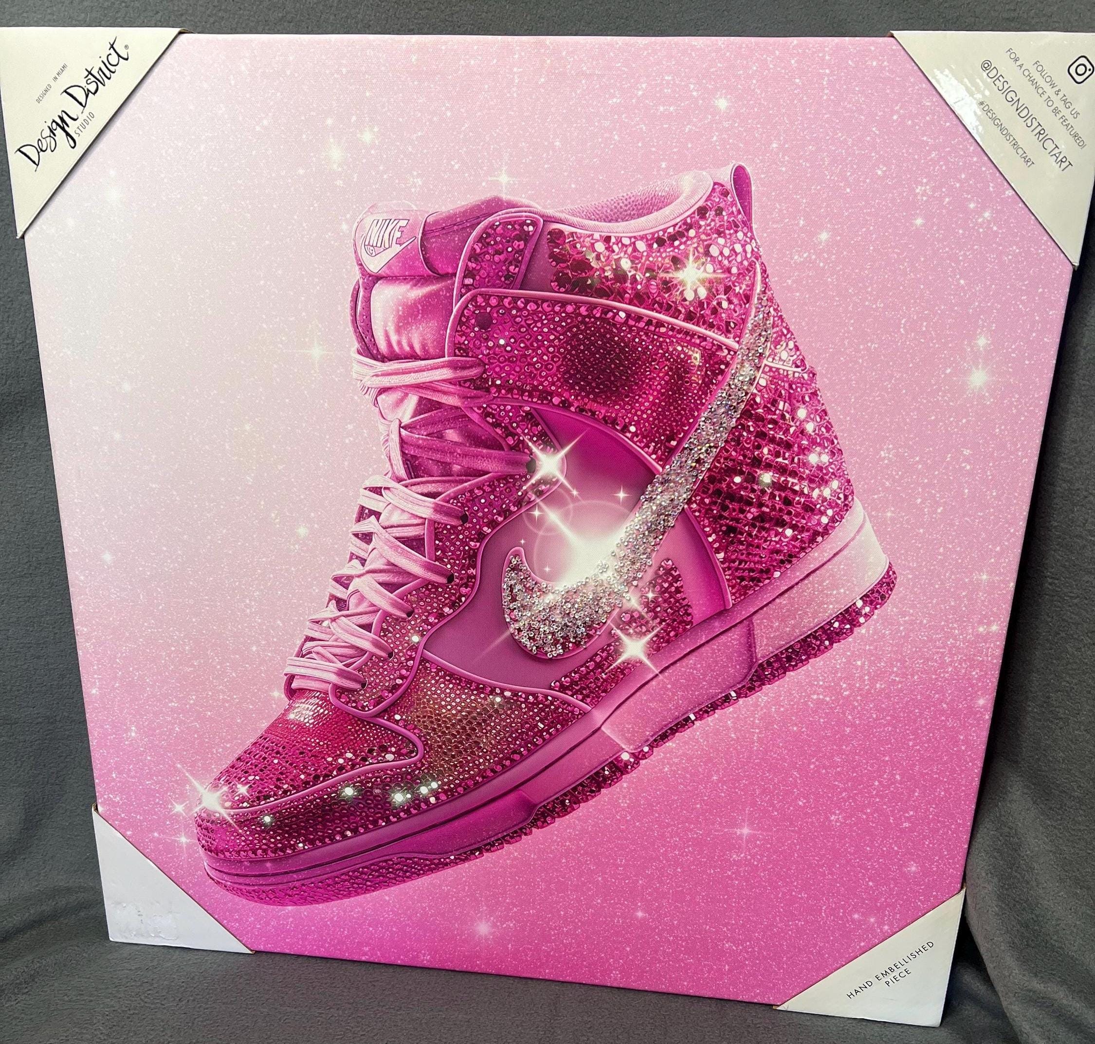 pink jordans with glitter