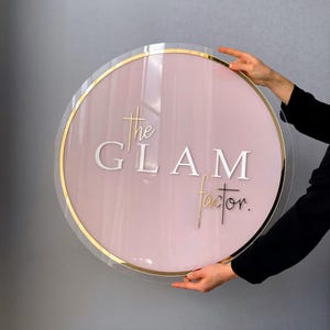 Acrylic neon sign | Custom Salon logo sign | Beauty Salon Sign | 3D Business Sign | Backlit Acrylic Sign | Wall Hanging Office Decor