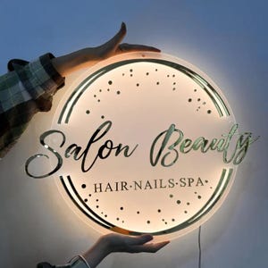 Custom 3d Business Logo Sign, Backlit Sign, Personalized Acrylic Sign, Business Sign, Salon Name Sign, Business Wall Decor