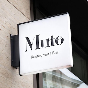 Lightbox Business Sign, LED Backlit Metal Sign for Business, Outdoor Office Café Lightbox Sign, Outdoor Signage, Illuminated Storefront Sign