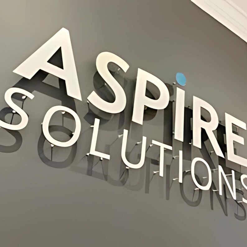 Custom Metal Logo Sign, Brushed Stainless Steel, Office Wall Decor - Etsy