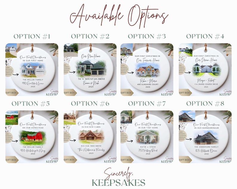 New Home Ornament Personalized - Watercolor Photo Ornaments Keepsake ...