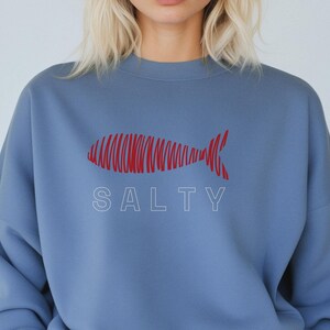 Sweater zoute sardine, cadeau visliefhebber, nautische trui, zeeleven, oceaan grafisch sweatshirt, kust, cadeau voor hem of haar, strandliefhebber