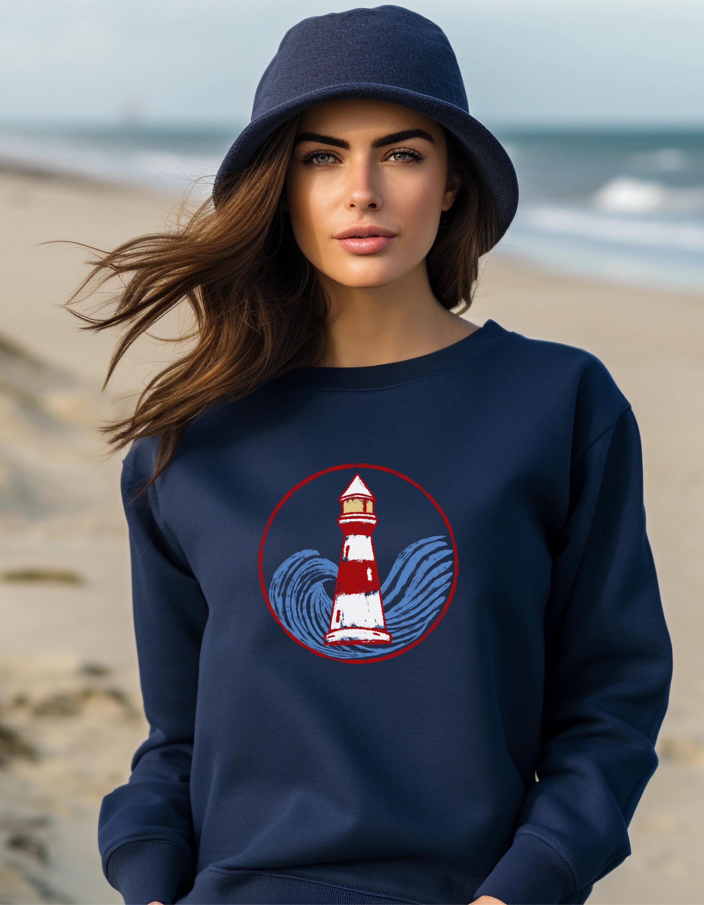 Lighthouse Jumper Pattern Lighthouse Sweatshirt Unisex, Coastal Jumper, Nautical Pullover, Ocean ...