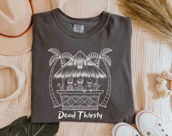 Tiki Bar Skeleton Tshirt Comfort Colors, Halloween Beach Tee, Skeleton Tshirt, Beach Vibe Tee, Summer Vibes Tshirt, Summerween Tee