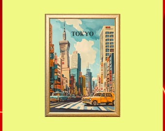 Tokyo Poster: Mid-Century Modern Cityscape Art (Digital Download)