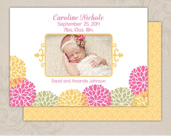 Baby Mums Set | Multi Photo Baby Birth Announcement Card Template | Elements Photoshop Template | 5x7 Press Printed Cards or Photo Cards