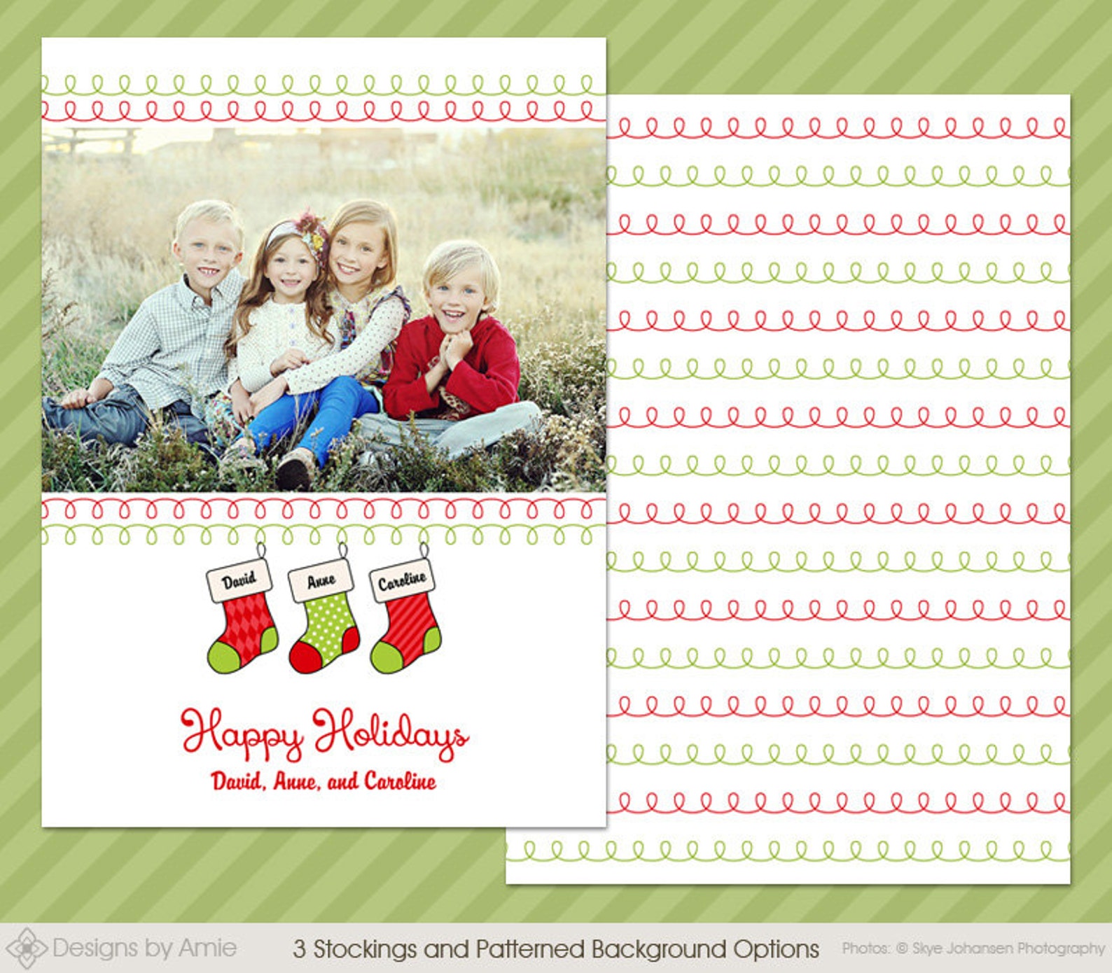 Personalized Stockings Multi Photo Christmas Card Template - Etsy