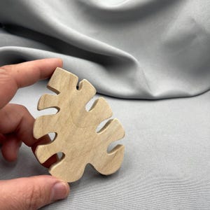 Unfinished Monstera Leaf Cutout, Tropical Party Ornament, Wooden Blank to Paint, Leaf for Garland, Rustic Thick Wood Craft Shapes