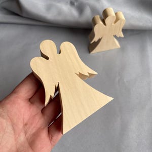 Ángel de madera sin terminar, figura de ángel de pie, ángel en blanco listo para pintar, suministros de manualidades para niños, adornos para estanterías