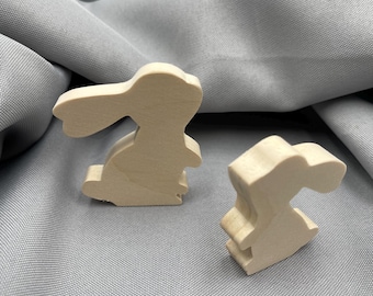 Unfinished Wooden Rabbit Cutout, Bunny Blank Craft DIY, Easter Tray Decor, Standing Bunnies Ready to Paint Party Decoration