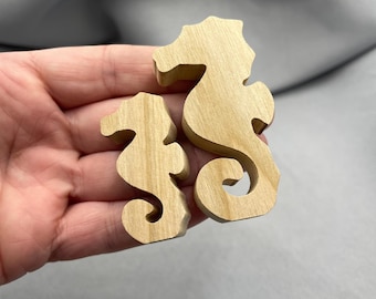 Unfinished Wooden Seahorse Cutout, DIY Sea Animal Craft Blank, Wood Shape for Painting, Beach Theme Decor, Ocean Nautical Projects