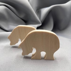 Unfinished Wooden Bear, Polar Bear Shape, Bear Cutouts, Craft Supplies, Home Decoration Gift, Wood Bear Shapes for Crafting, Forest Animals