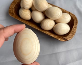 Unpainted Easter Eggs, Wooden Blank Ready to Paint, Small Craft Project, Hand Turned Piece, Basket Fillers