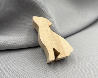 Small Unfinished Flat Wooden Dog, DIY Craft Figurine, Blank Wood Animal, Paintable Pet, Mini Rustic Decor, Kids Project