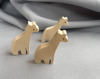Unfinished Wooden Giraffe Cutout, Mini Blank Safari Animals, Small Standing figure Ready to paint, Craft Supplies, Tray Shelf Decor