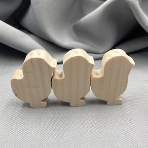 Unfinished Wooden Baby Chick Craft Shape, Easter Spring Tier Tray Decor, Blank Wood Cutout, Thick Farm Animal, Standing Chicks Paint Party