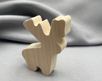 Standing Mini Wooden Deer Cutout, Unfinished Wood Shape, Blank Sign for Christmas Ornament, Kids Paint Activity, Home Decor Winter Ideas
